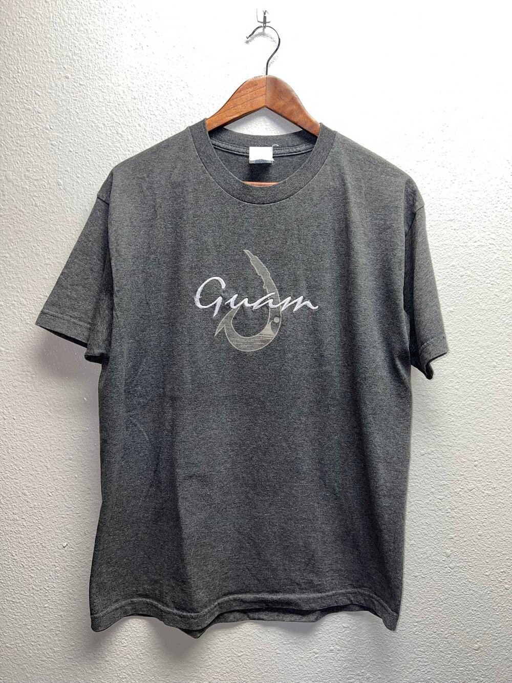 Vintage Guam Shirt Fish Hook Fishing Gray Graphic Tee Alstyle Large